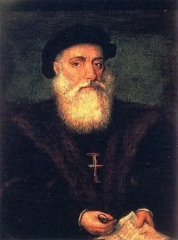 Retrato de Pero Vaz de Caminha, escrivão português, em traje de época