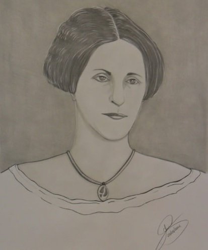 Retrato de Júlia da Costa, poetisa paranaense, autora de Flores Dispersas