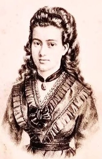 Retrato de Narcisa Amália, poetisa e jornalista brasileira, autora de Nebulosas